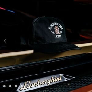 A BATHING APE Black Logo Cap